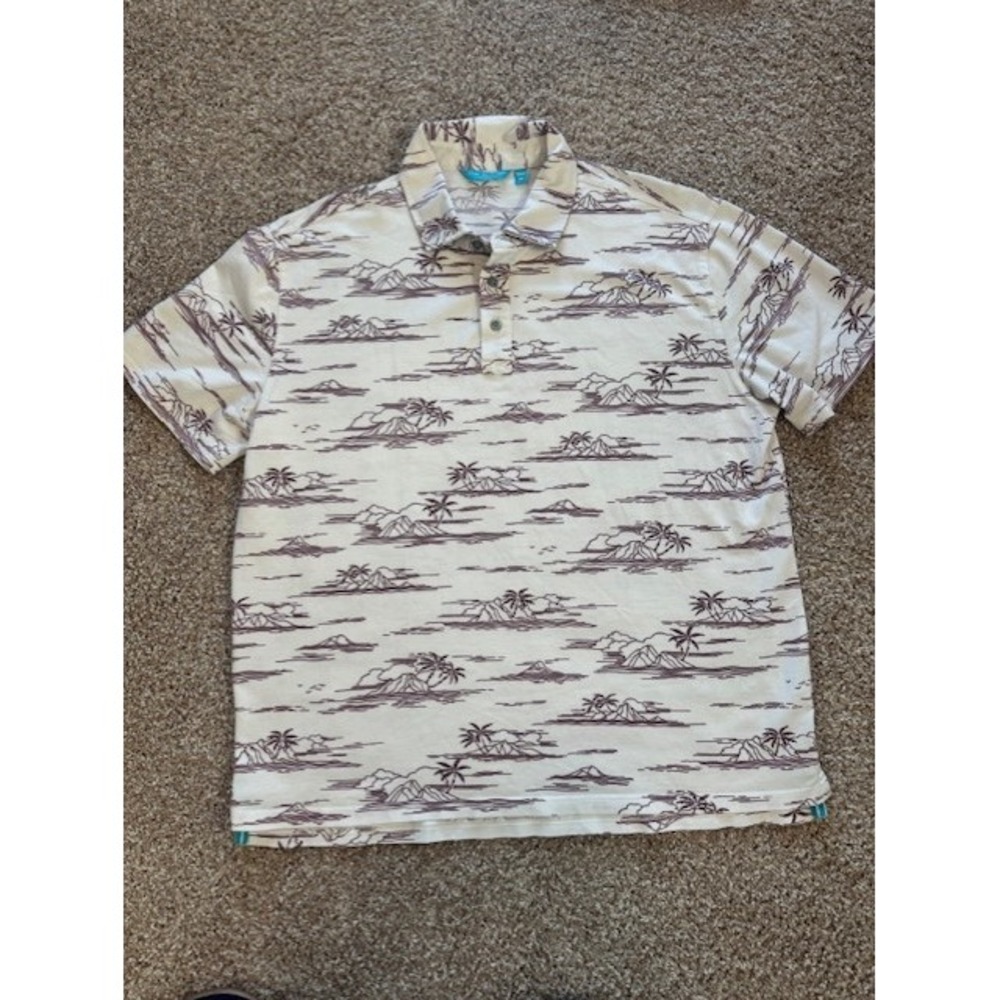 Tori Richard Honolulu Golf Polo Shirt Mens Large L Tropical Hawaiian Floral